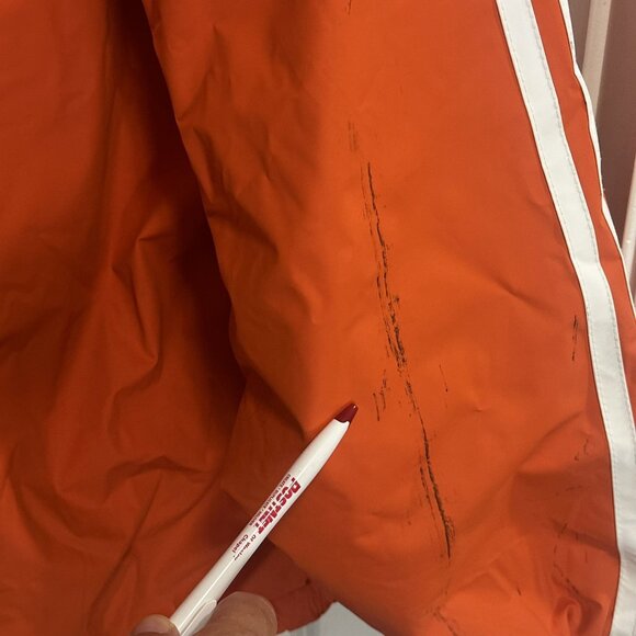 Clemson Men’s Jacket Hooded Fleece-Lined Wind Rain Coat Vinyl Tigers Orange XL - Picture 8 of 16